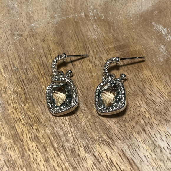David Yurman Prasiolite & Diamond Labyrinth Drop Earrings - Picture 3 of 16